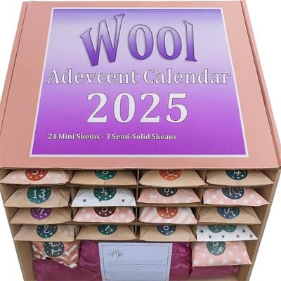 Christmas Advent Calendar 2025 24 Day Christmas Countdown Calendar with Wool Knitting Yarn for Winter Knitters DIY Crafts.