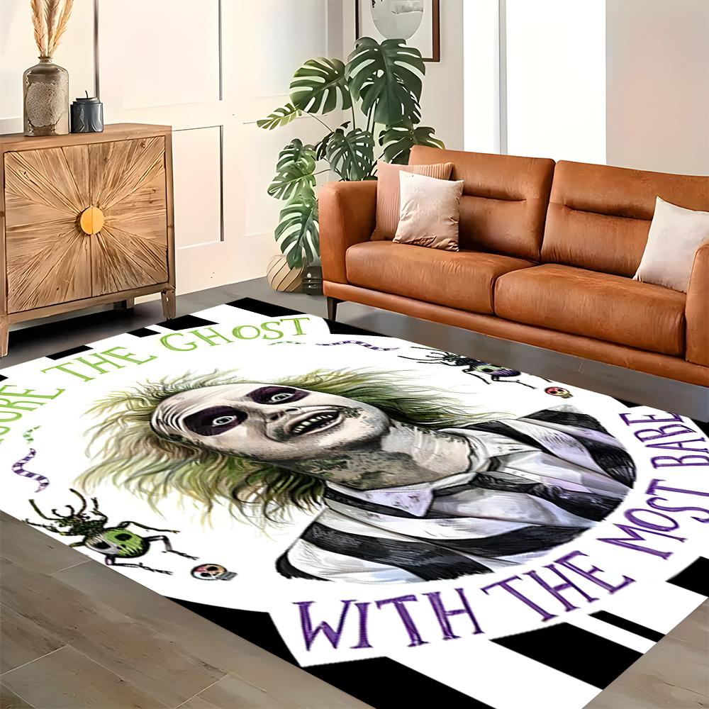 Beetlejuice: Ghostly Fun for Living Room rug, Bedroom, Study Room, Hallway Decoration, Perfect for Home Decoration or Holiday Gifts