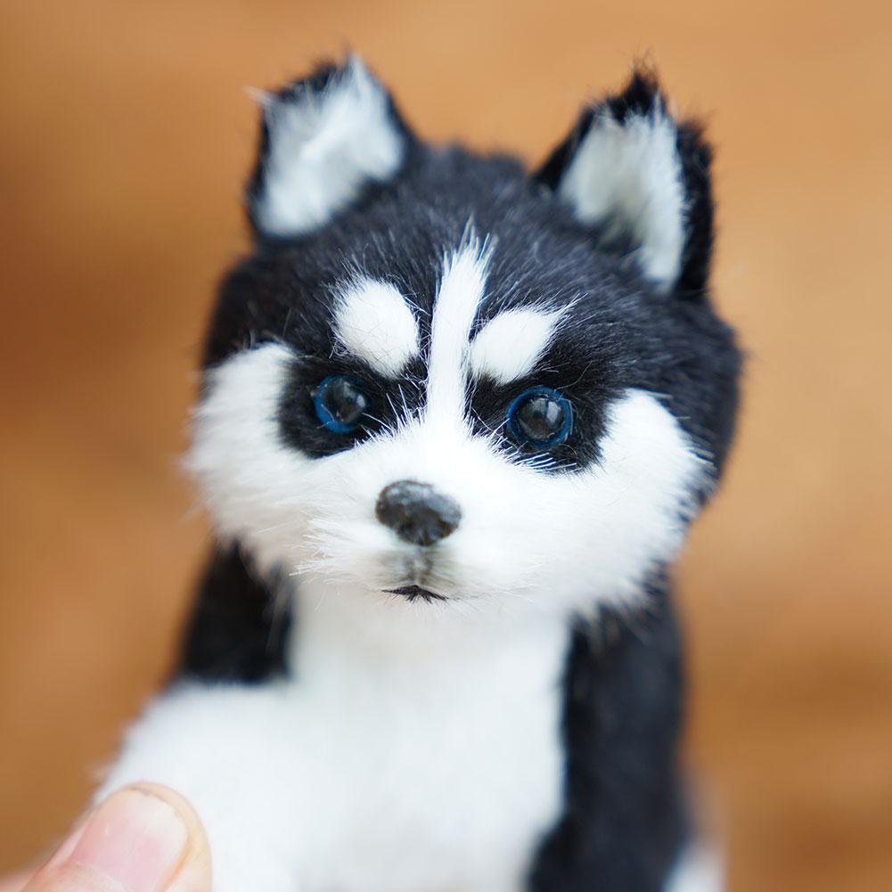 Realistic Husky Dog Simulation Toy Dog Puppy Lifelike Stuffed Companion Toy Pet Dog Handcrafted Husky Lifelike Dog Plush Toy