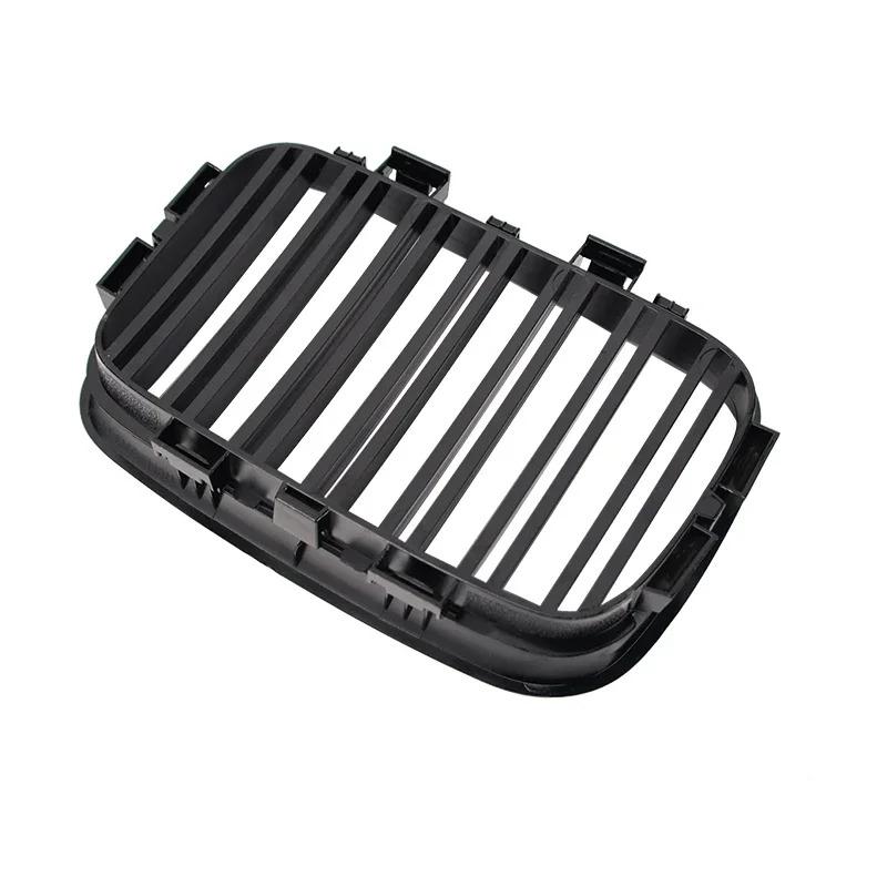 2x Double Line Style Car Front Racing Kindey Grilles For BMW E36 1992-1996 Glossy Black Dual Slats Upper Grilles