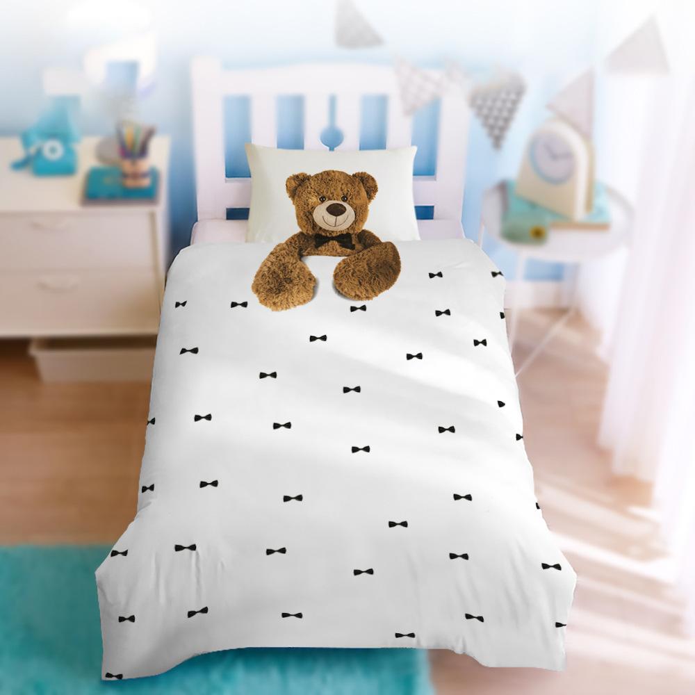 Quilt Cover Three-Piece Children'S Cartoon Bear Astronaut Digital Printing Kit Bedding