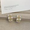 Elegant Temperament Shell Flower Earrings Korean Imitation Pearl Flower Circle Earrings For Women Sweet Unique Jewelry Gifts