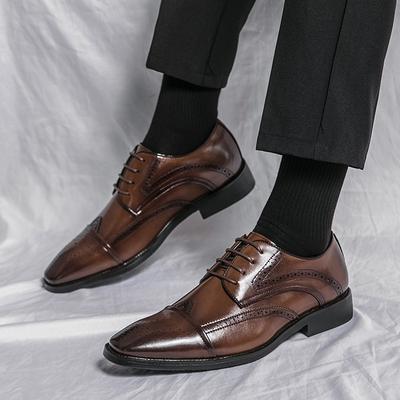 Men's Shoes 48 Large Size New Leather Shoes Fashion Business Casual Leather Shoes Trend Brock Dress Shoes a Generation