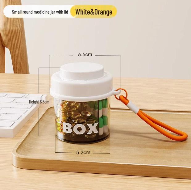 Portable Round Pill Box with Lid - Three-a-Day Moisture-Proof Travel Dispenser