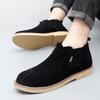 Fashion Winter Hot Selling Men's Chelsea Boots High-quality Handmade Soles Men's Ankle Boots Plush Cotton Shoes British Style Brown