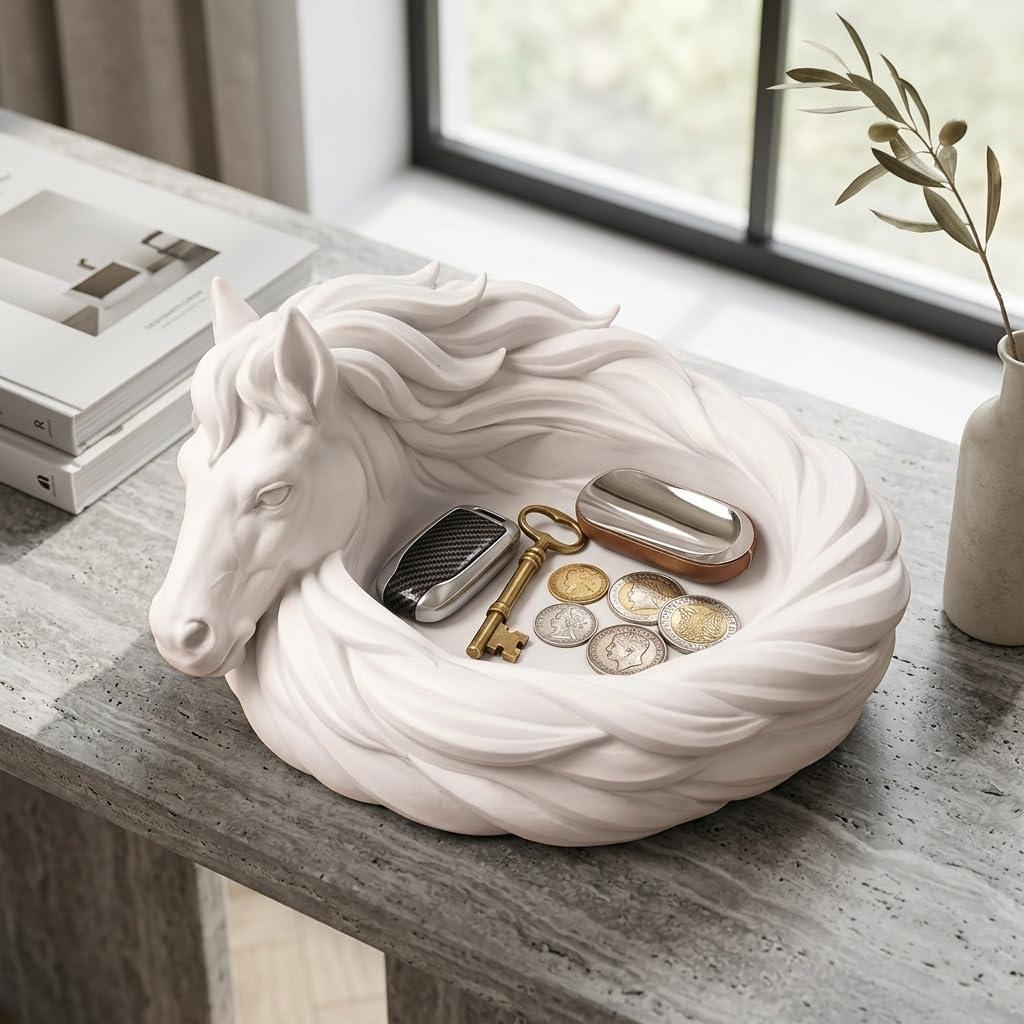 Vasso Portachiavi, Gioielli e Monete a Forma di Cavallo, Decorazione per la Casa Equestre, Organizer per l'Ingresso, Regalo per Amanti dei Cavalli per Donne e Appassionati di Cavalli