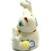 Stylish Kutani Ware Maneki Neko Figurine with Right Hand and Strong from Waza no Perfect for opening a or any Arm, White, Kura. business, birthdays,