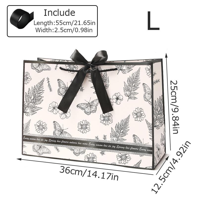 

4 шт. коробки для конфет высокого качества, черные, элегантные, с принтом бабочек, большого размера, бумажные подарочные пакеты, подарочная упаковка для свадьбы, доступно 3 размера L