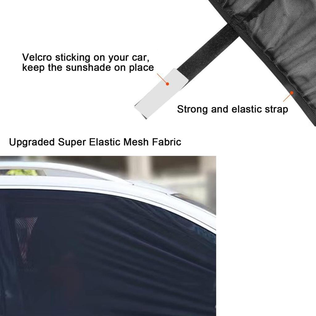 2Pack Car Window Shades Mesh Screen 27"X43", Universal Fit Most Of Cars, Large SUV, Pickup, Sunshade For Car Camping UV Protection Breathable Mesh
