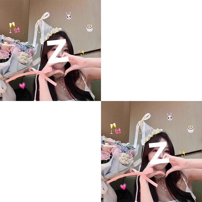 Francouzská vyšívaná narozeninová mašle sponka do vlasů - Sladký dívčí fotografický rekvizitní doplněk