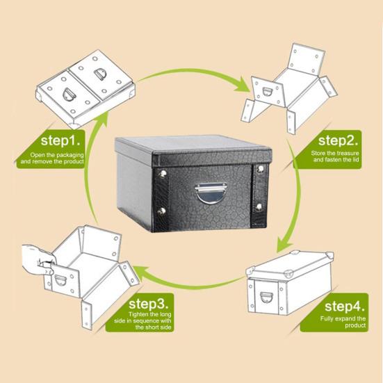 Foldable Storage Box with Lid And Handle Large Capacity Dustproof Waterproof