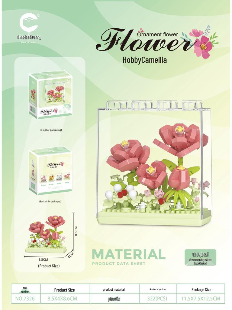 Preserved Flower Bonsai & Rose Succulent Building Blocks - Compatible with LEGO