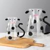 500ml/1800ml Transparent Glass Jug Heat-Resistant Cartoon Cute Cow Shape Tea Pot and Cup Set Water/Milk Cold Kettle Coffee Pot