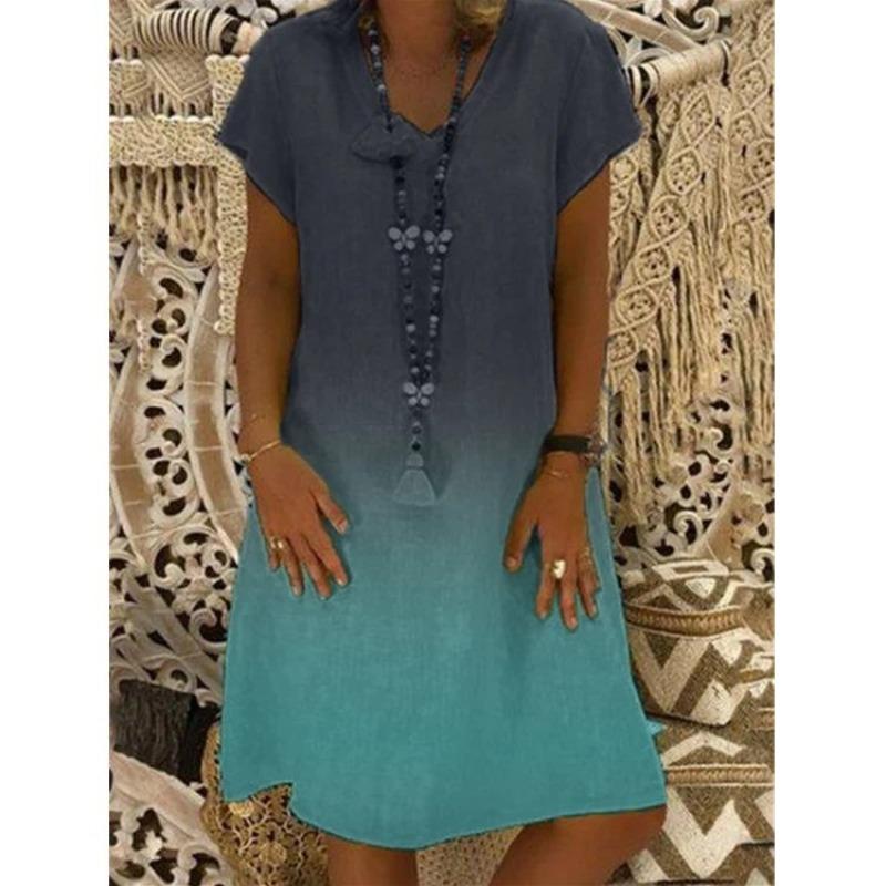 JPNTKY Fashion Summer Spring Sleeve V-Neck Casual Dresses