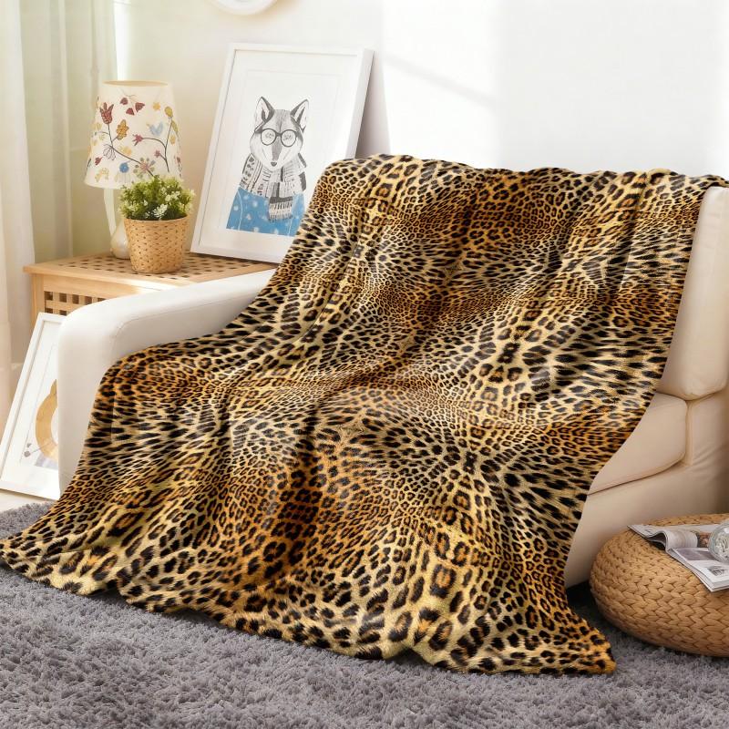 1 Stück Decke Leopardenmuster Kunst Kuhfellmuster Flanelldecke Dünne Decke Weich Warm Decken Festivalgeschenke für ganzjährige Nutzung