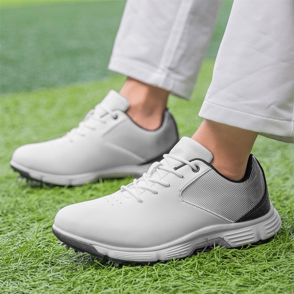 Men's Golf Shoes with Waterproof and Anti Slip Studs, Comfortable and Casual Golf Sports Shoes, Sizes 39-50