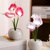 Calla Lily Lamp LED Simulation Light with Ceramic Calla Lily Flower Night Vase Faux Floral Bedroom