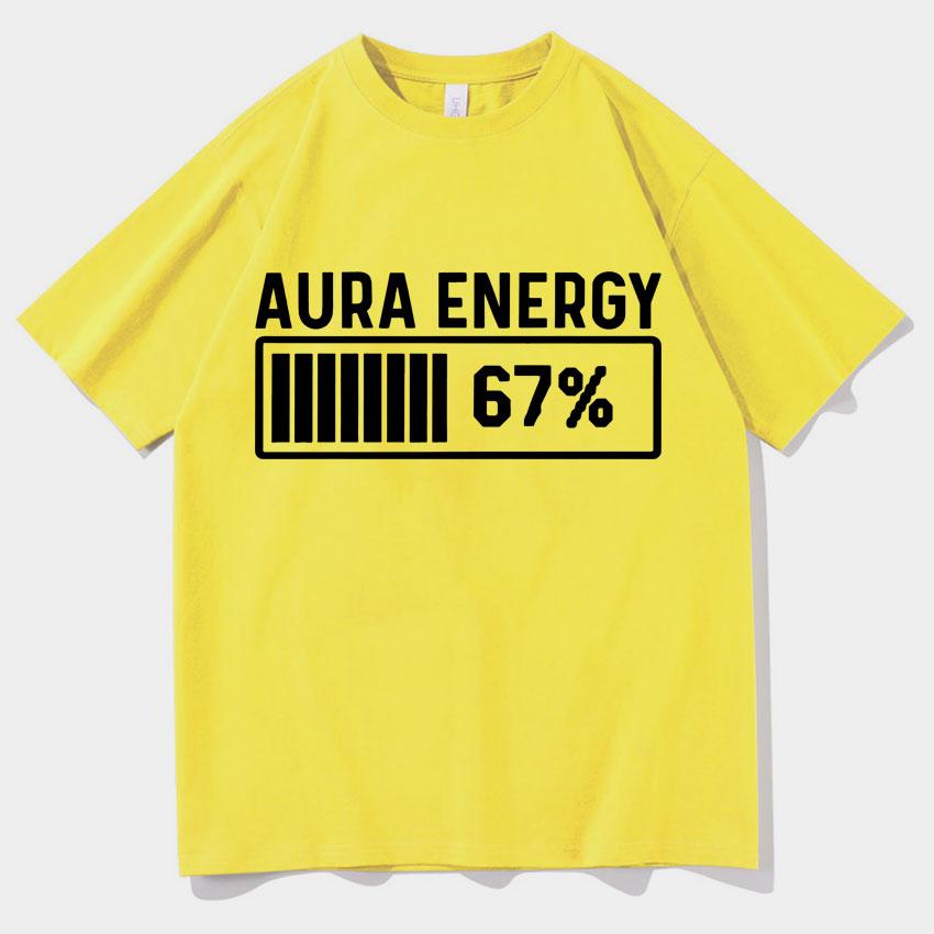 Trendy Graphic Clothing Aura Energy 67 Funny Six Seven Meme Crewneck Tshirt Men Women Pop Cotton T Shirt Short Sleeve Cozy Tops