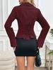 Elegant European Slim-Fit Long-Sleeve Waist-Cinching Top