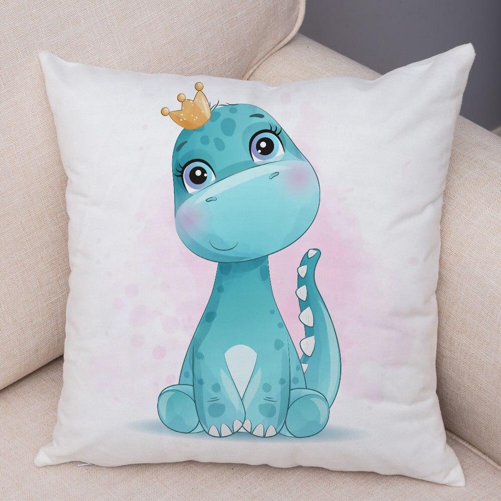 Husă de pernă Dinozaur Jurassic Desene Animat Decor Față de pernă Animal drăguț Camera copiilor Canapea Acasă Mașină