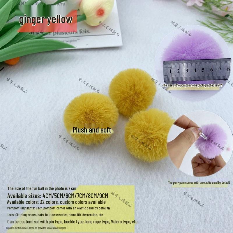 Imitation Rabbit Fur Pom-Poms: 4cm, 6cm, 7cm DIY Plush Balls for Jewelry, Clothing, Hats, Shoes, Bags, and Trims