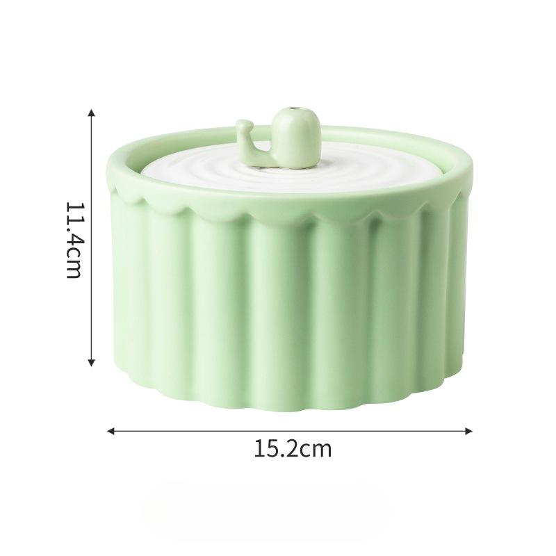 Cat Water Dispenser Ceramic Automatic Circulating Water Dispenser Kitten Flow Basin Pet Water Feeder Dog Does Not Wet Mouth