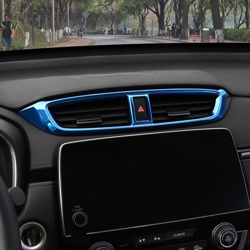 For Honda Crv CR-V 2017-  2022 Stainless Car Dashboard Air Vent Trim Cover Outlet Bezel Frame Garnish Molding Surround