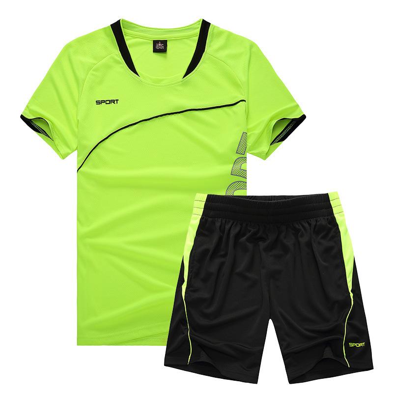 Ensemble Sport d'Été pour Homme T-shirt Respirant à Séchage Rapide et Short Ensemble Deux Pièces