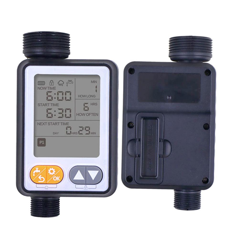 Programmable Water Timer with Auto Rain Delay IPX5 Waterproof and Large LCD Display for Garden Sprinkler Systems
