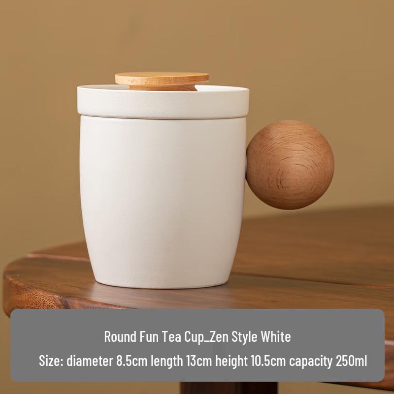 TLAKEHO Ceramic Tea Mug with Infuser and Lid