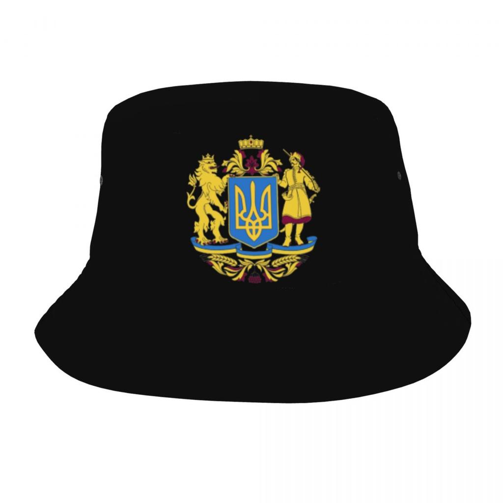 Women Unisex Bucket Hat Ukraine Flag Trident Ukrainian Summer Travel Headwear Lightweight Hiking Fishing FisherUnisex Caps Ispoti Cap