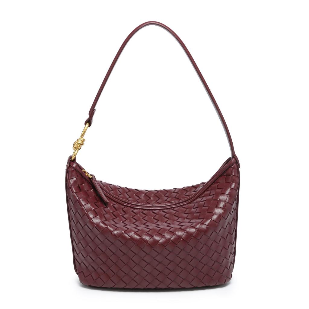 Handmade Women's Soft Leather Woven Shoulder Bag