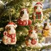 Holiday Home Decor Guinea Pig Advent Calendar, 24-Day Acrylic 2D Ornament Set with Cute Animal Figurine Christmas Outfits, Tree Hanging Decor,