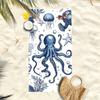 1pc Sea Life Octopus Beach Towel - Polyester fabric, machine washable, perfect for the beach, pool