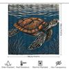 Colorful Sea Turtle Shower Curtain Bath Decor Artistic Design Modern Decoration For Bathroom Blue And Orange Turtles Pattern