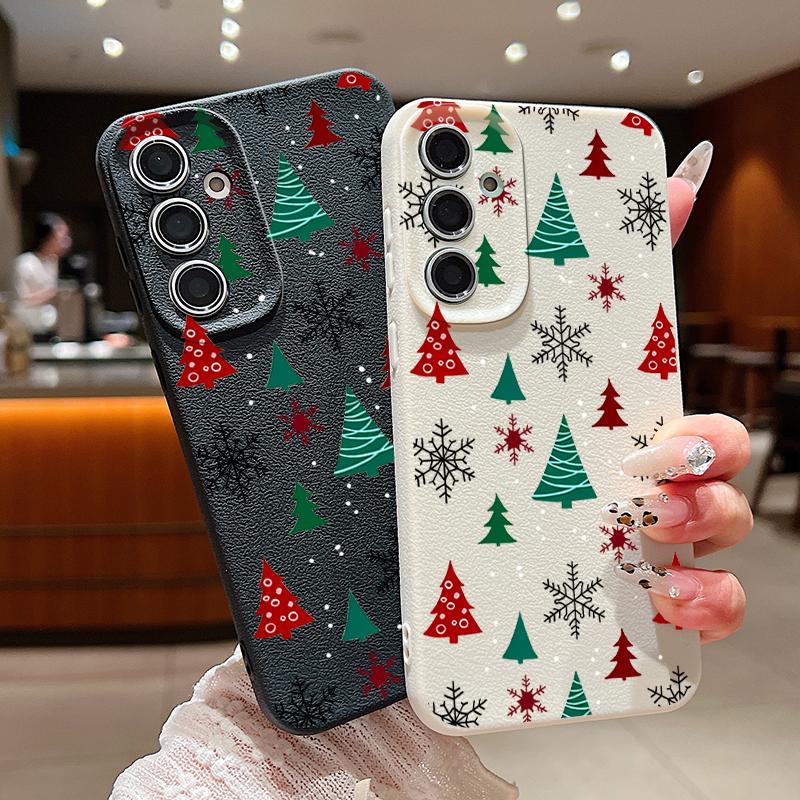 Case For Samsung Galaxy S25 S24 FE S23 Ultra A56 A16 A17 A36 A26 A55 A15 A25 A54 5G S25 S24 S22 Ultra S23 FE Soft TPU Phone Cover Christmas Tree Case