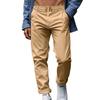 Men's Relaxed Fit Comfortable Quick-Dry Waistband Casual Business Solid Colour Trousers