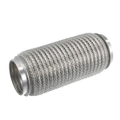 A ABSOPRO Car Exhaust Flexible Pipe 63x203mm Exhaust Flex Connector Pipe Bellows Universal for Car Durable Stainless Steel Silver Tone