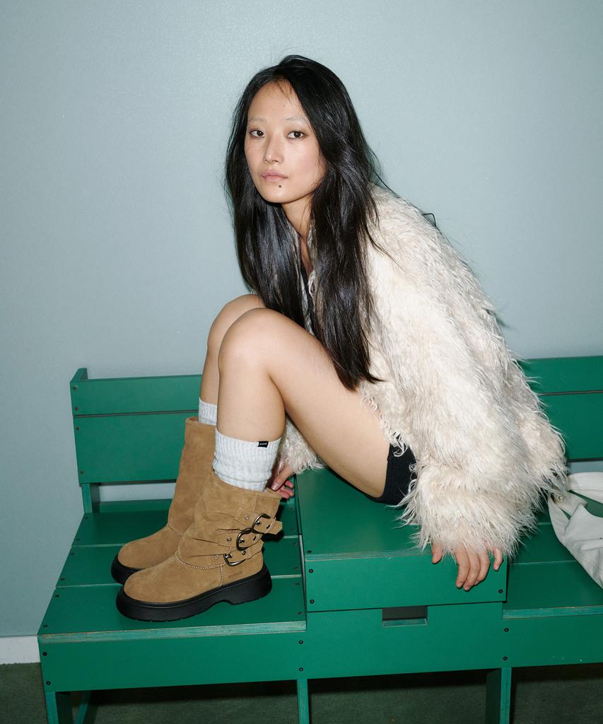 Khiho Portrel Fur Boots Beige