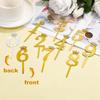 Conjunto de 10 Toppers de Bolo de Aniversário com Números Dourados, Cartões para Inserir no Bolo, Números 0-9, Picks para Cupcake, Celebração, Aniversário, Decorações de Bolo, Bolo de Aniversário