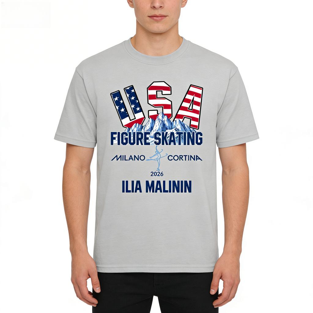 Ilia Malinin Figure Skating Milano Cortina 2026 Fan T Shirt Springsummer New Fashion Casual Shortsleeved Top Y2K Ins Cotton