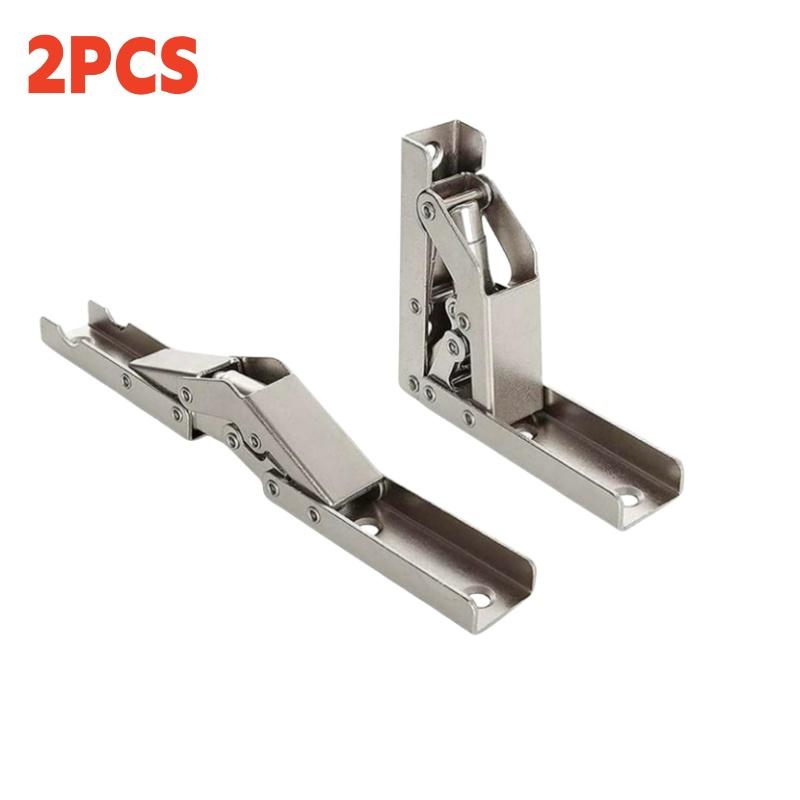 

2PCS/Pair Modern 90 Degree Folding Hinge Brackets Sleek Hidden Desk Frame Support,90/180° Door/Shelf Flat Spring Folding Hinges