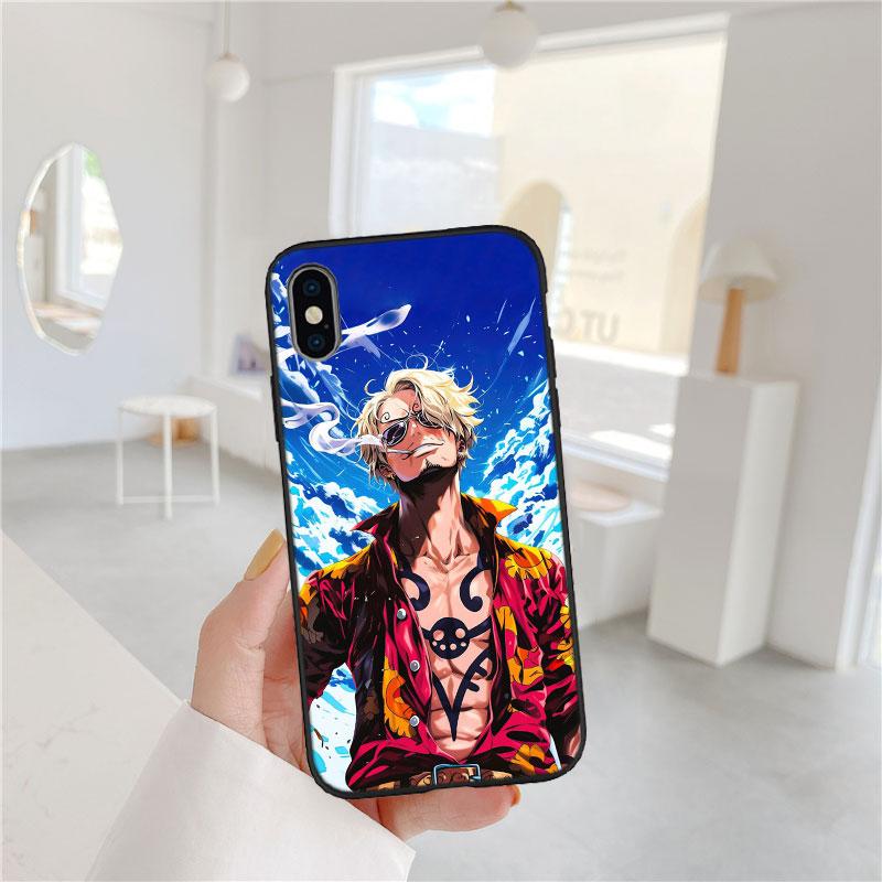FM43 One Piece Sanji Soft Shell Phone Case for iPhone 16 15 14 13 12 Pro Max Plus Mini