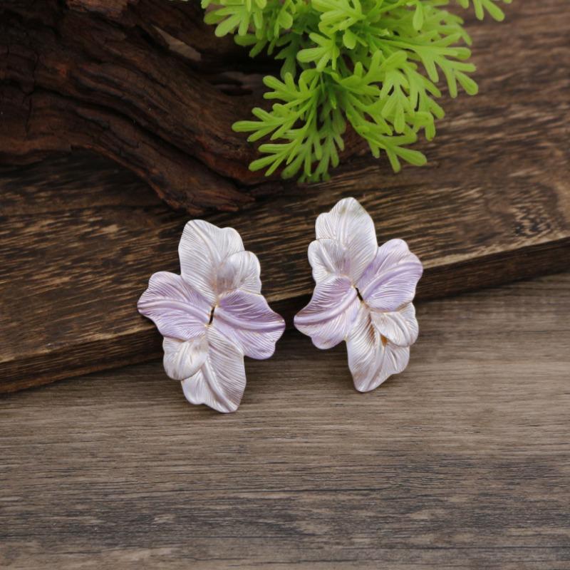 New Enamel Geometric Flower Stud Earrings Women's Fashion Simple Irregular Flower Summer Versatile Earrings