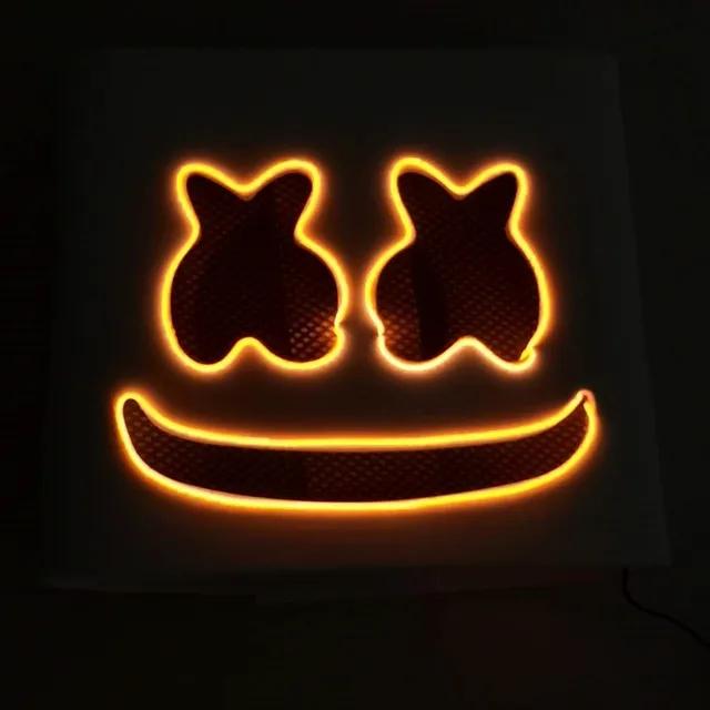 

Маска ді-джея на Хелловін зі світлодіодами, реалістична маска Marshmello, дихаюча маска-шолом, міцна, реквізит для карнавалу, фестивалю, Хелловін-вечірки, косплей жовтий