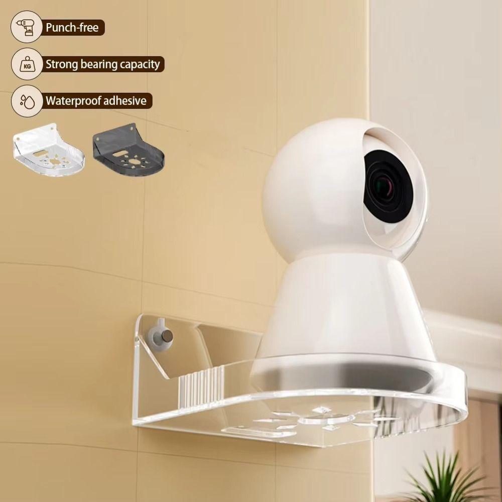 Non-Drilling Storage Rack Wall Mount Stand Shelf Storage Holder for Security Camera Mini Speaker
