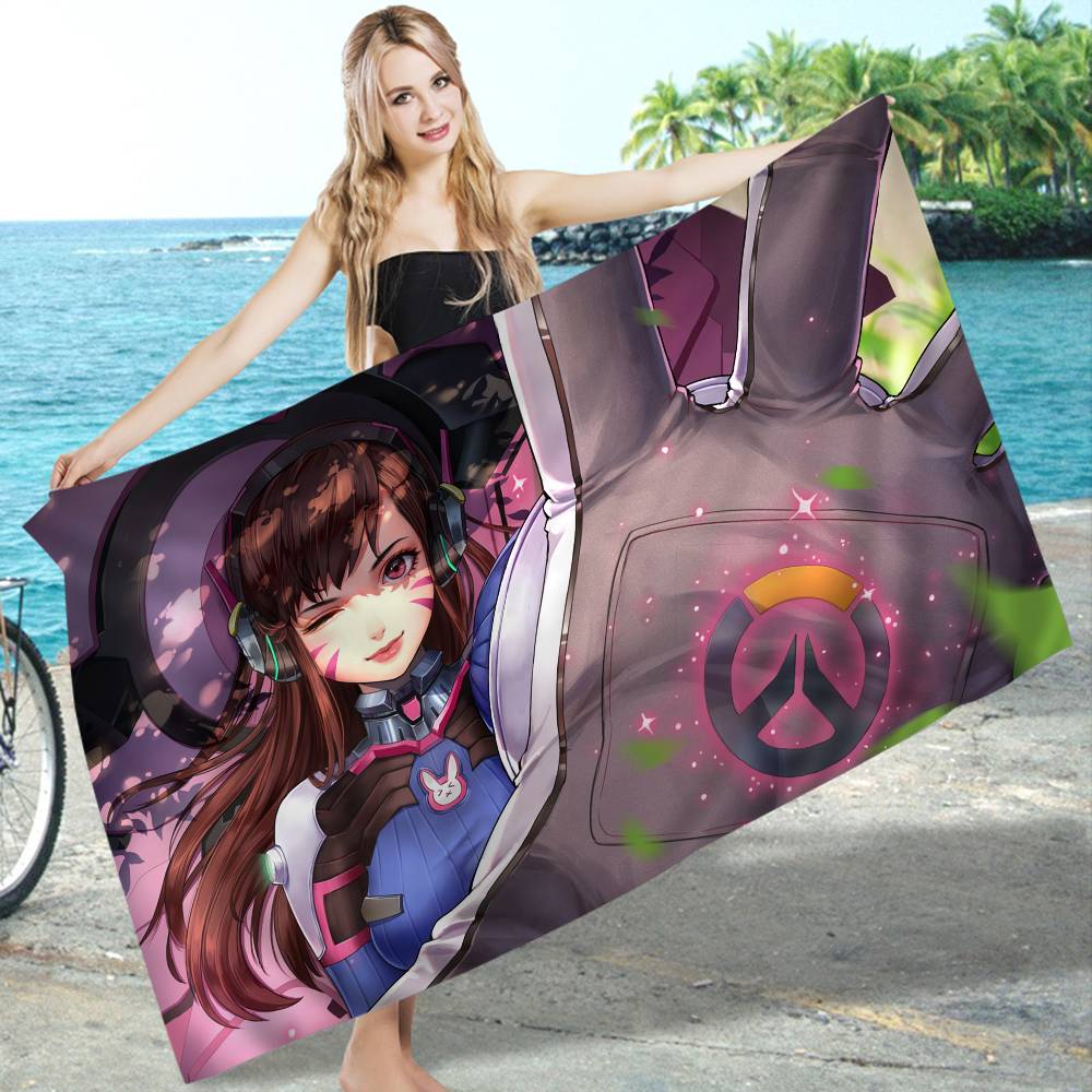 Pop O-OverwatchS Game Microfiber Beach Towel Absorbent Quick Dry Soft Yoga Swimming Resort Mountain Climbing Towel