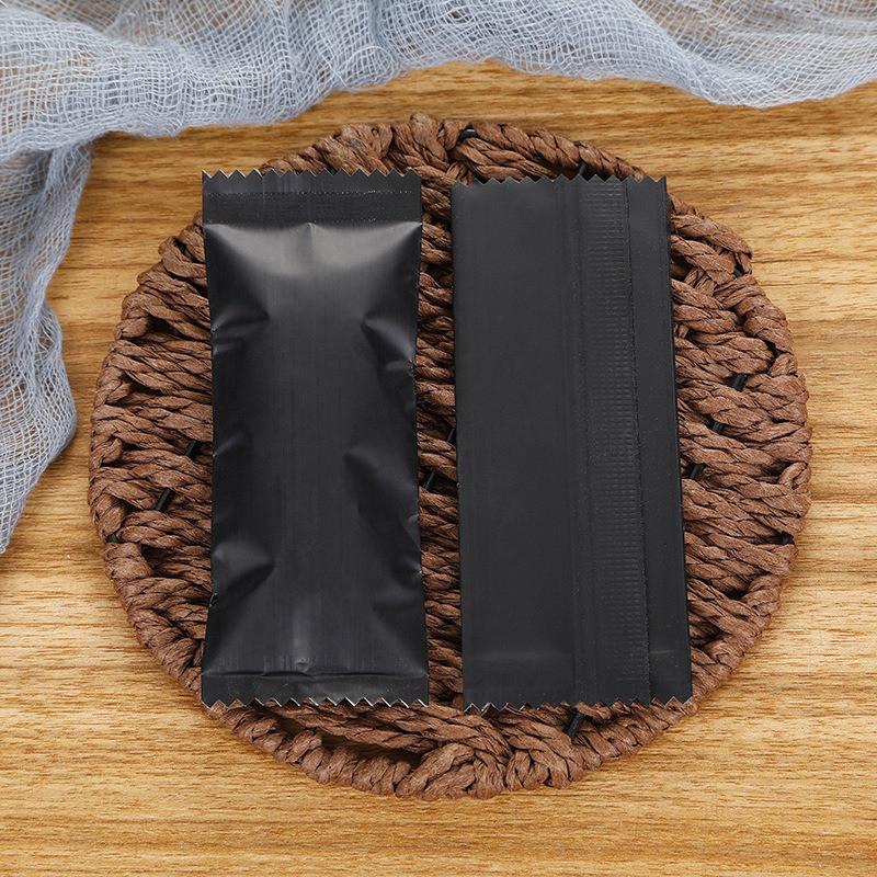 

100Pcs Disposable Composite Aluminum Foil Solid Color Packaging Bags Toffee Baked DIY Coffee Candy Nougat Machine Sealing 4x9.5cm чорний