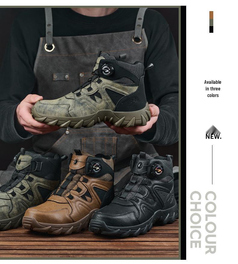 High-Top Steel Toe Safety Shoes - Anti-Smash, Anti-Puncture, Non-Slip, Wear-Resistant, Comfortable for Autumn and Winter