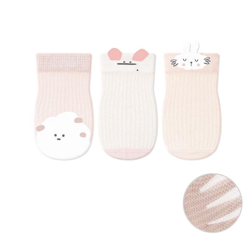 3Pairs/Set Baby Socks Girls Boys Summer Thin Cotton Mesh Cartoon Cute Infant Clothing Accessories Newborn Socks S
